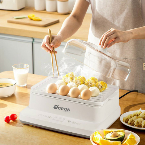 Nồi Hấp Điện Đa Năng 3 Tầng Doron 20 Lít - Dung Tích Lớn, Tiết Kiệm Thời Gian Nấu Nướng, Phù Hợp Hấp Nhiều Loại Thực Phẩm