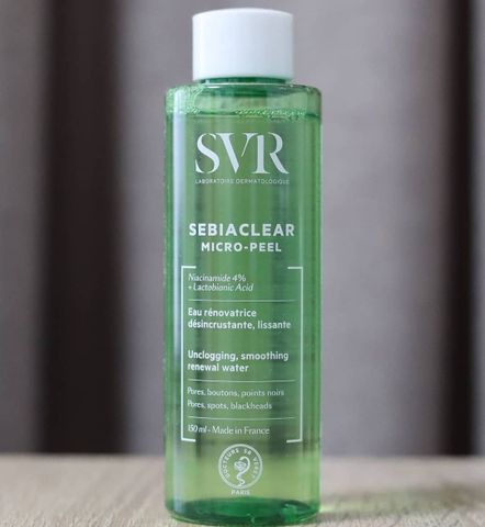 Nước Hoa Hồng SVR Sebiaclear Micro Peel 150ml - Toner Tẩy Tế Bào Chết Cho Da Dầu Mụn, Giảm Mụn, Hỗ Trợ Làm Sạch Da