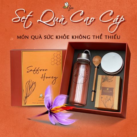 Set Saffron nhụy hoa nghệ tây ngâm mật ong Bee Beauty - Thức uống bổ dưỡng hỗ trợ tiêu hóa và giấc ngủ sâu tự nhiên