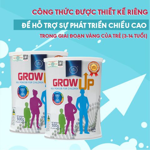 Sữa bột Royal Ausnz Grow Up Milk Powder 500g cho trẻ 3-14 tuổi - Hỗ trợ phát triển chiều cao, trí não và tăng cường sức đề kháng