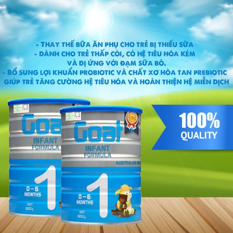 Sữa Dê Royal Ausnz Goat Infant Formula 1 - Dinh Dưỡng Toàn Diện Cho Trẻ 0-6 Tháng, Hộp 800g, Hỗ Trợ Hệ Tiêu Hóa Khỏe Mạnh