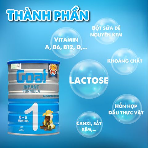 Sữa Dê Royal Ausnz Goat Infant Formula 1 - Dinh Dưỡng Toàn Diện Cho Trẻ 0-6 Tháng, Hộp 800g, Hỗ Trợ Hệ Tiêu Hóa Khỏe Mạnh