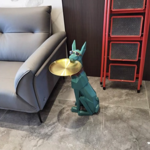 Tượng Decor Chú Chó Ngậm Đĩa Đựng Đồ - Thiết Kế Độc Đáo, Thích Hợp Trang Trí Nhà Cửa và Đựng Bánh Kẹo, Quà Tặng Ý Nghĩa