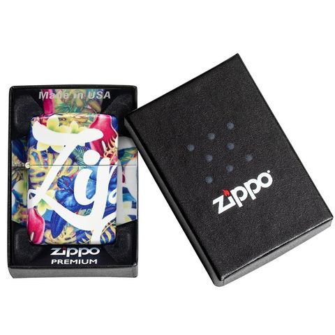 Bật Lửa Zippo 49436 Thiết Kế Hoa Nhiệt Đới - Bật Lửa Chống Gió Có Thể Nạp Lại Sang Trọng, Quà Tặng Độc Đáo cho Người Yêu Thích Fandom