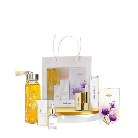 Set Quà Tặng Saffron Việt Nam - Son Dưỡng Cira Lipbalm + Serum + Nhụy Hoa Nghệ Tây - Quà Tặng Sức Khỏe Phụ Nữ Ý Nghĩa