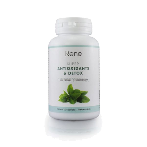 Viên uống thanh lọc cơ thể Rene Super Antioxidants & Detox - Hỗ trợ giảm cân, trẻ hóa da, lọ 40 viên, tăng cường sức khỏe và năng lượng