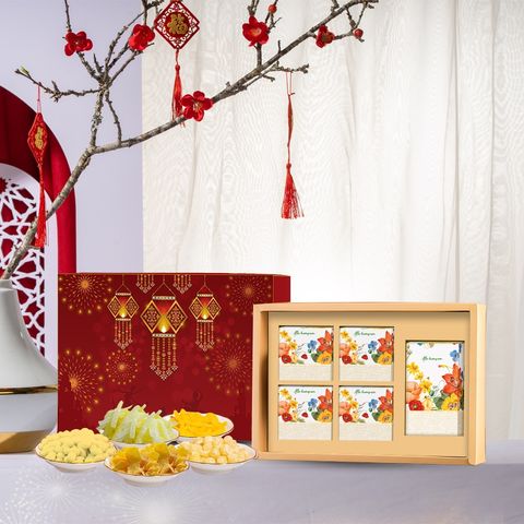 Hộp Quà Tết Mộc Hương Sơn - Set 5 Loại Mứt Mix Saffron Độc Đáo, Quà Tặng Ý Nghĩa cho Ngày Tết
