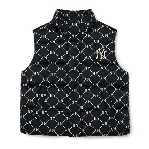 Áo gile phao MLB Monogram Vest New York Yankees Black 3ADVM2026-50BKS