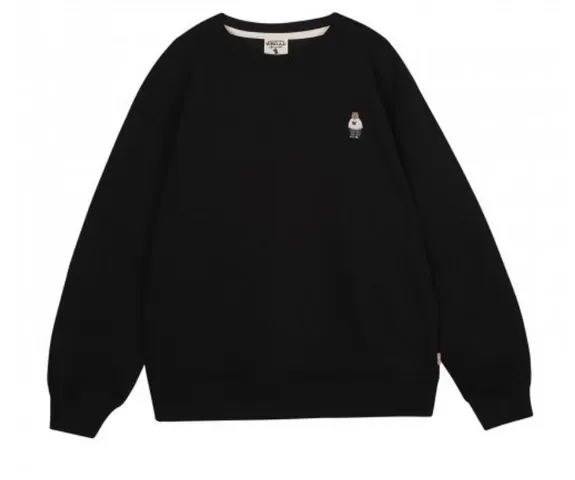 Áo nỉ sweater Whoau Steve Embroidery WHMWC2203U Black màu đen