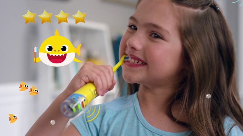 Bàn Chải Đánh Răng Thông Minh Brite Brush Baby Shark Cho Bé - Nghe Nhạc Vui Nhộn Khi Đánh Răng, Thiết Kế Đáng Yêu từ Pinkfong