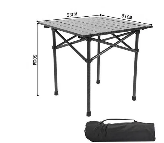 Bàn Dã Ngoại Gấp Gọn 53x51cm Kèm Túi Đựng Tiện Lợi - Khung Sắt Chắc Chắn, Dễ Dàng Mang Theo Picnic và Cắm Trại