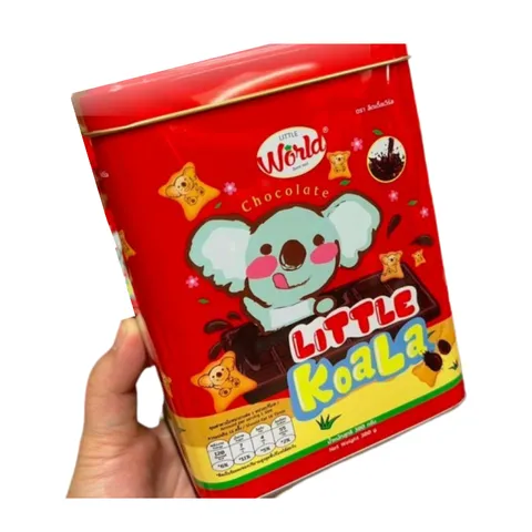 Bánh gấu Little World Little Koala nhân chocolate hộp thiếc