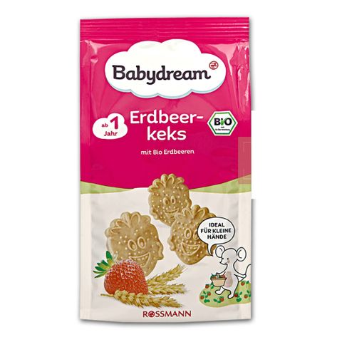 Bánh quy hữu cơ ăn dặm BabyDream Erdbeer-keks cho bé 7M+