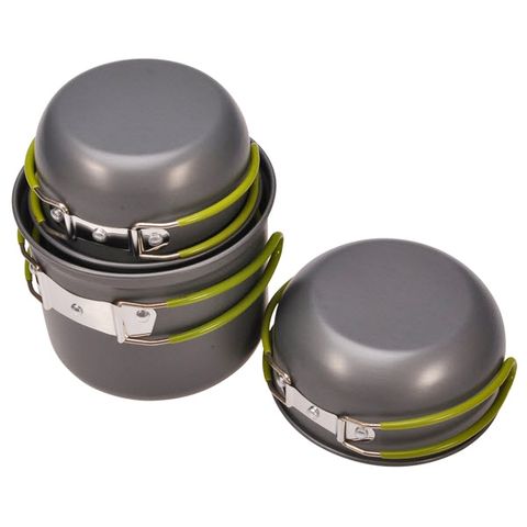 Bộ 4 Nồi Tay Cầm Xếp Gọn Chống Dính - Hợp Kim Nhôm Bền Đẹp, Tiện Lợi Cho Gia Đình 2-4 Người, Phù Hợp Với Dã Ngoại