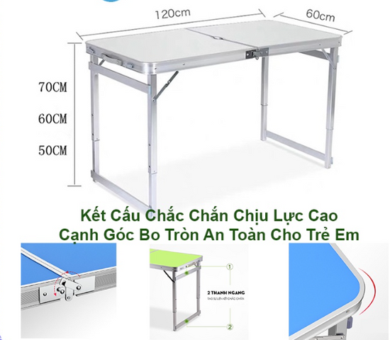 Bộ bàn ghế gấp cắm trại du lịch LY1 - Độ cao tùy chỉnh, chất liệu bền chắc, tiện lợi cho dã ngoại và gia đình, 1 bàn 4 ghế gọn nhẹ