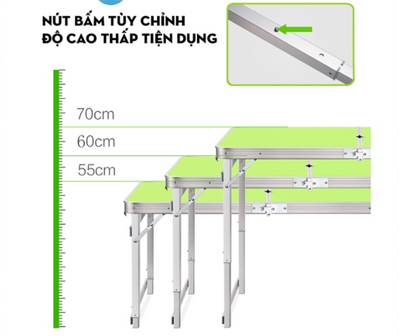 Bộ bàn ghế gấp cắm trại du lịch LY1 - Độ cao tùy chỉnh, chất liệu bền chắc, tiện lợi cho dã ngoại và gia đình, 1 bàn 4 ghế gọn nhẹ