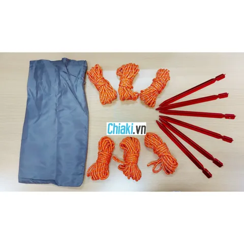 Bộ cọc nhôm 3 chấu và dây dù phản quang giữ lều bạt cắm trại 18cm - Tiện lợi cho chuyến đi picnic dã ngoại ngoài trời