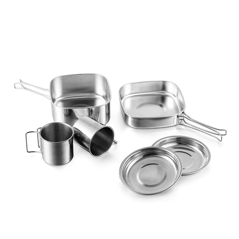 Bộ Nồi Dã Ngoại CAMELWILL 6 Món - Chất Liệu Inox Bền Bỉ, Chống Gỉ, Tiện Lợi Cho Chuyến Du Lịch, Cắm Trại