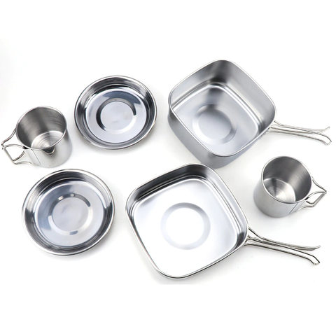 Bộ Nồi Dã Ngoại CAMELWILL 6 Món - Chất Liệu Inox Bền Bỉ, Chống Gỉ, Tiện Lợi Cho Chuyến Du Lịch, Cắm Trại
