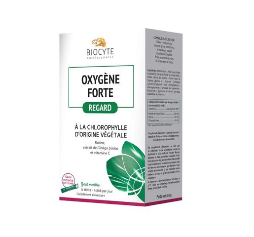 Bột Diệp Lục Biocyte Oxygène Forte - Hỗ Trợ Trẻ Hóa Da, Ngăn Ngừa Lão Hóa và Quầng Thâm - Hộp 15 Gói 4g