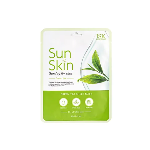 Combo 10 mặt nạ trà xanh ISK SunSkin Green Tea Sheet Mask