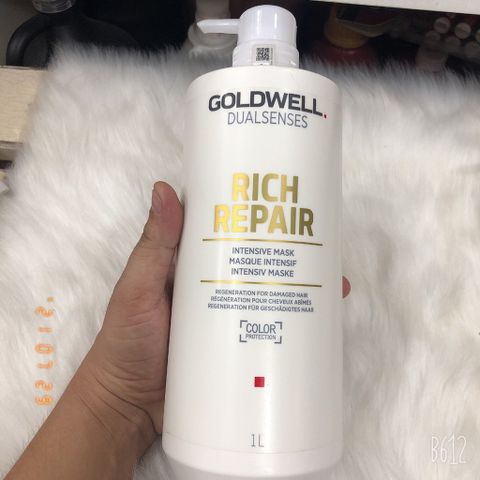 Dầu Hấp Tóc Goldwell Dualsenses Rich Repair 1000ml - Phục Hồi Tóc Khô Xơ, Giúp Tóc Mượt Mà, Bóng Ả, Dưỡng Ẩm Tốt