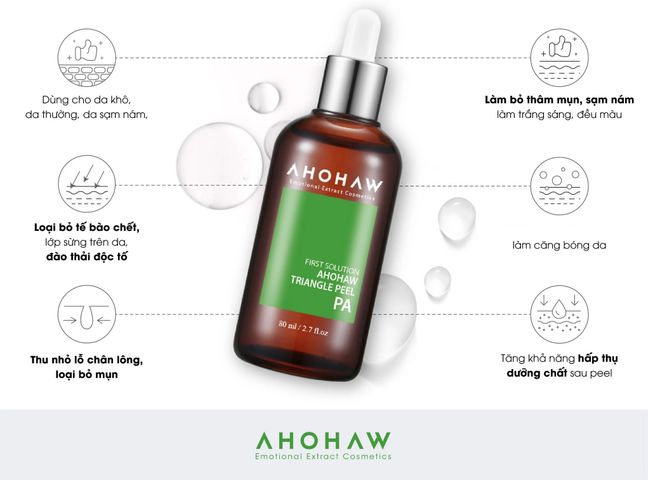 Dung dịch Peel da Ahohaw Triangle Peel PA Hàn Quốc 80ml - Chăm sóc da chống lão hóa, cải thiện màu da, lấy lại làn da tươi sáng tự nhiên.