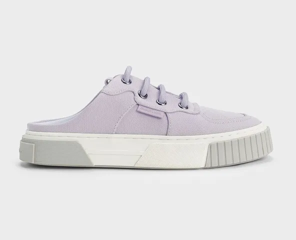 Giày Charles & Keith Canvas Panelled Slip-On CK1-70900417 Lilac