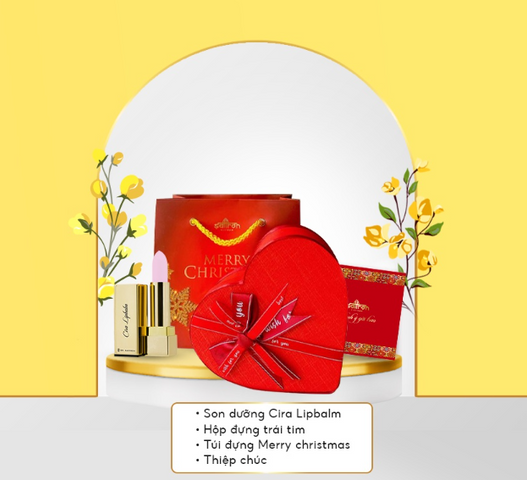 Hộp quà tặng trái tim son dưỡng môi Saffron Cira Lipbalm - Quà sinh nhật & Giáng sinh cho phái đẹp với chất son tự nhiên ẩm mịn