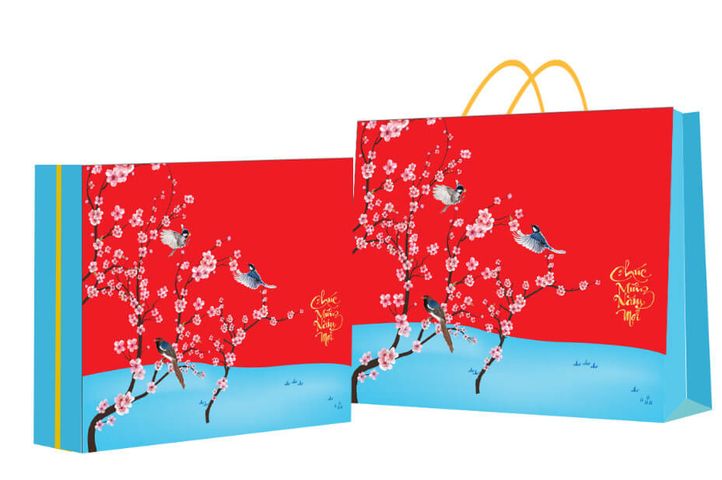 Hộp quà Tết 7 món HQ23520 - Trà, Bánh, Socola, Hạt và Trái Cây Sấy Sang Trọng - Quà Tết Cao Cấp Lì Xì An Lành