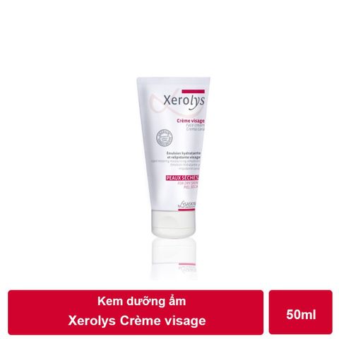 Kem Dưỡng Ẩm Da Khô Lysaskin Xerolys Crème Visage 50ml - Giúp Cấp Ẩm và Tái Tạo Da, Phù Hợp Cho Da Rát Khô và Vấn Đề Da 3 Tuổi Trở Lên