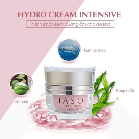 Kem Dưỡng Ẩm IASO Hydro Cream Intensive - Cấp Ẩm Sâu, Tái Tạo Da, Làn Da Căng Mịn, 45g, Dưỡng Ẩm Tự Nhiên
