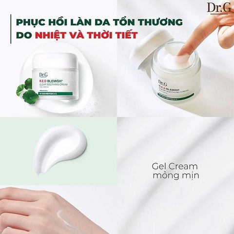 Kem Dưỡng Ẩm Phục Hồi Da Dr.G R.E.D Blemish Clear Soothing 70ml - Giúp Làm Dịu, Phục Hồi Da Kích Ứng, Giảm Mẩn Đỏ Hiệu Quả
