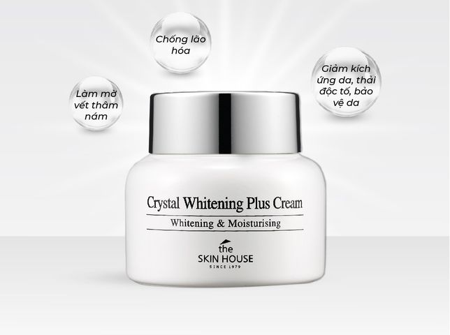 Kem Dưỡng Trắng Da The Skin House Crystal Whitening Plus Cream 50ml - Hỗ Trợ Mờ Nám, Dưỡng Ẩm, Làm Sáng Da Tối Ưu