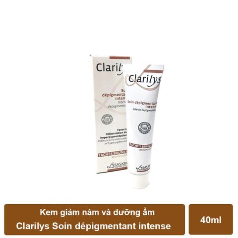 Kem Dưỡng Ẩm Giảm Nám Clarilys Soin Dépigmentant Intense 40ml - Làm Mờ Đốm Nâu, Dưỡng Sáng Da, Thẩm Thấu Nhanh, Trong Suốt, Phù Hợp Với Mọi Loại Da