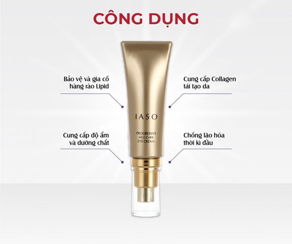 Kem Dưỡng Mắt IASO Progressive Age Care - Hỗ Trợ Trẻ Hóa Da, Mờ Quầng Thâm, Bọng Mắt và Nếp Nhăn - 30ml