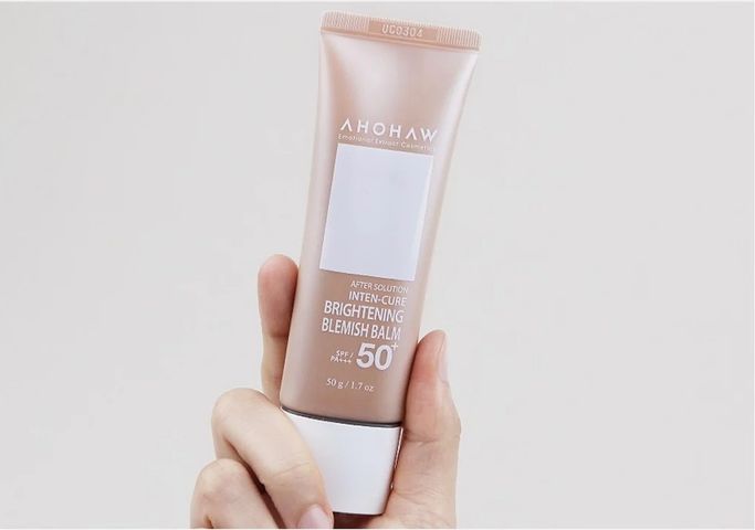 Kem nền Ahohaw Inten-Cure Brightening Blemish SPF 50 PA+++ - Che khuyết điểm, làm sáng da tự nhiên, kem trang điểm chống nắng, 50g