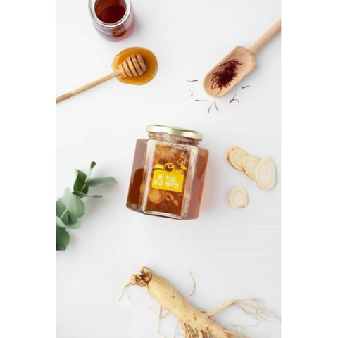 Mật Ong Sâm Saffron Mama Chue Hàn Quốc - Tăng Cường Sức Khỏe, Làm Đẹp Da, Hỗ Trợ Cơ Thể Bồi Bổ, Detox Tự Nhiên 500ml