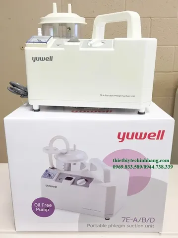 Máy Hút Dịch Yuwell 7E-A 1 Bình Cho Trẻ Em & Người Lớn - Hút Đờm, Mũi, Thiết Kế Gọn Nhẹ, Động Cơ Mạnh Mẽ, Dễ Sử Dụng