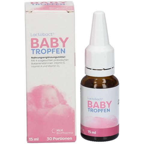 Men vi sinh Lactobact Baby Tropfen cho trẻ - Hỗ trợ tiêu hóa, sức khỏe, miễn dịch với 200 triệu lợi khuẩn & vitamin thiết yếu, 15ml
