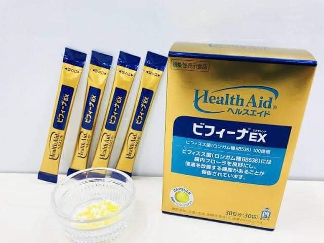 Men vi sinh HealthAid Bifina Gold EX Nhật Bản - Hỗ trợ tiêu hóa, bổ sung lợi khuẩn, dạng bột dễ uống - Hộp 7 gói
