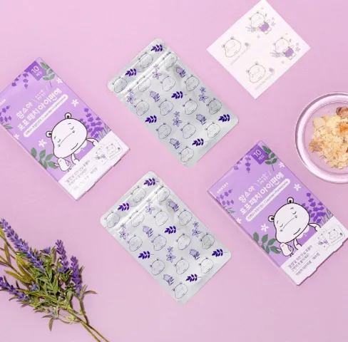Miếng Dán Thông Mũi Hamsoa Hàn Quốc Cho Bé - Hương Lavender & Cam, Tinh Dầu Thiên Nhiên, Giúp Ngủ Ngon, Hộp 10 Miếng