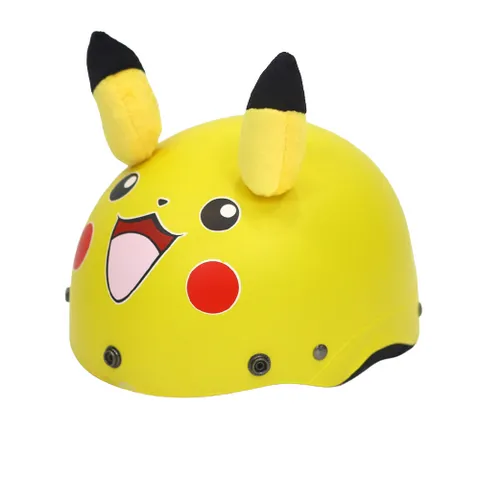 Mũ bảo hiểm nửa đầu tem Pikachu có tai dễ thương