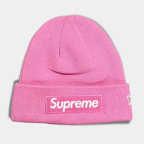 Mũ len Supreme New Era Box Logo Beanie FW21PINK màu hồng