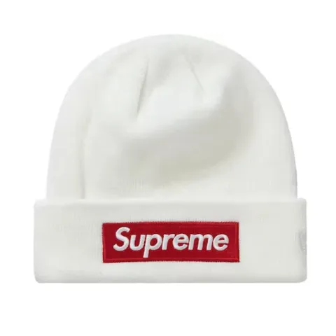 Mũ len Supreme New Era Box Logo Beanie FW21WHITE màu trắng