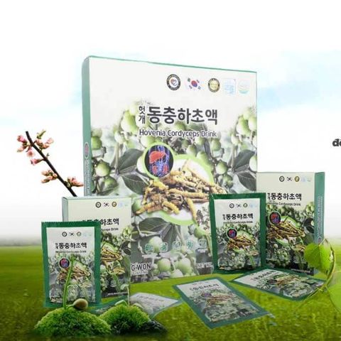Nước Đông Trùng Hạ Thảo Jeong Won Hovenia Cordyceps - Hỗ Trợ Bổ Gan, Tăng Cường Sức Khỏe, 30 Gói x 80ml