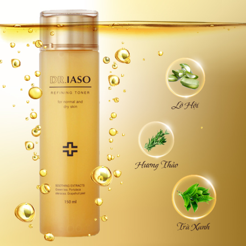 Nước Hoa Hồng Cân Bằng Độ Ẩm Dr.Iaso Refining Toner 150ml - Dưỡng Ẩm Dịu Nhẹ, Làm Sạch Da, Phù Hợp Cho Da Thường Đến Da Khô