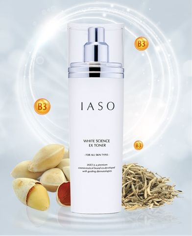 Nước Hoa Hồng Dưỡng Trắng Da IASO White Science EX Toner 180ml - Làm Sạch Sâu, Ngăn Ngừa Nám & Tàn Nhang, Phục Hồi Độ Ẩm Da