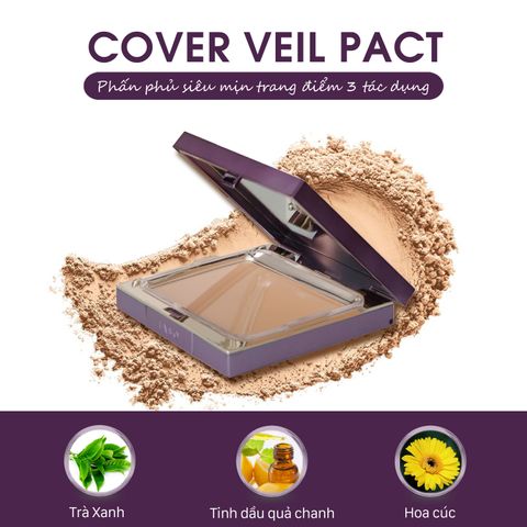 Phấn Phủ Siêu Mịn IASO Cover Veil Pact SPF35/PA+++ - Che Khuyết Điểm Hoàn Hảo, Duy Trì Lớp Nền Mịn Màng Suốt Ngày