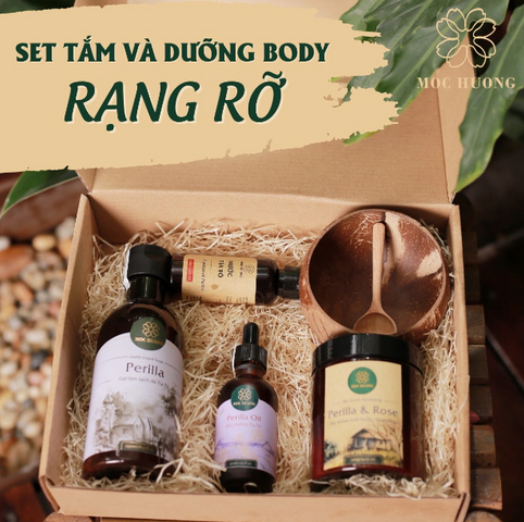 Set Tắm và Dưỡng Da Body Rạng Rỡ Mộc Hương - Bộ Chăm Sóc Da Chiết Xuất Tự Nhiên, Đáng Tin Cậy và Dưỡng Ẩm Chất Lượng